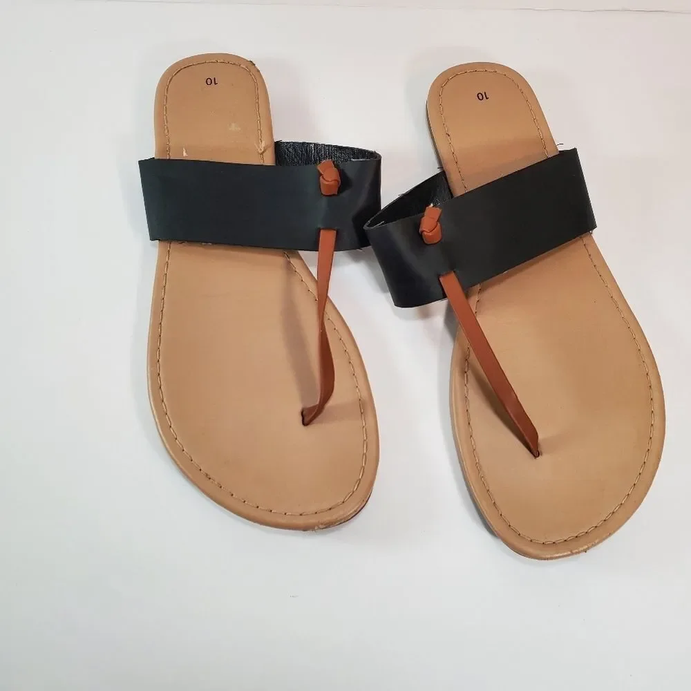Cute black slip on sandals
